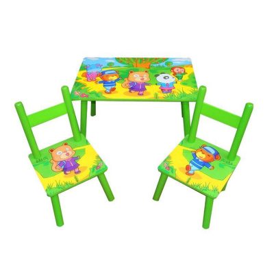 Masuta cu scaune copii, verde, UNV-MS03-VERDE