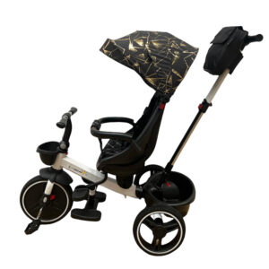 Tricicleta cu pozitie de somn si scaun rotative, >5 ani, UNV-SL01TR-NEGRUCUAURIU