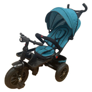 Tricicleta cu pozitie de somn, muzica si lumini, verde, UNV-5099-1TR-VERDE