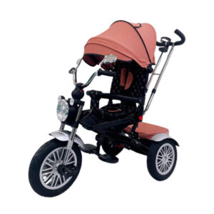 Tricicleta tip motor cu scaun rotativ si pozitie de somn, 8 luni-3 ani, somon, UNV-5199-TR-SOMON