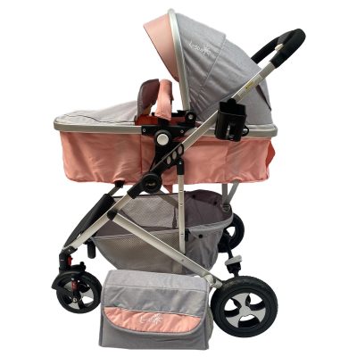 Carucior 2 in 1, 0-36 luni, UNV-808, roz cu gri