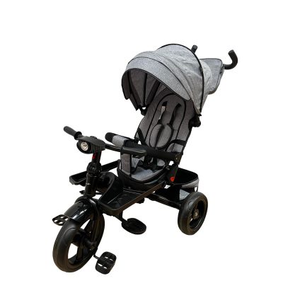 Tricicleta cu pozitie de somn, muzica si lumini, 8-36 luni, gri, UNV-SL02-GRI