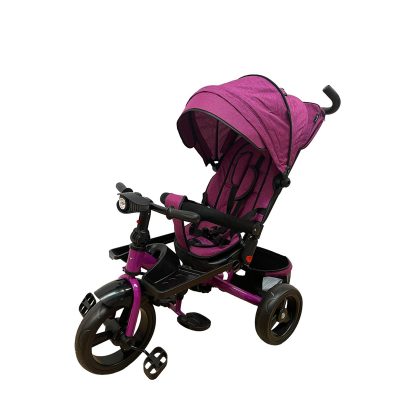 Tricicleta cu pozitie de somn, muzica si lumini, 8-36 luni, mov, UNV-SL02-MOV
