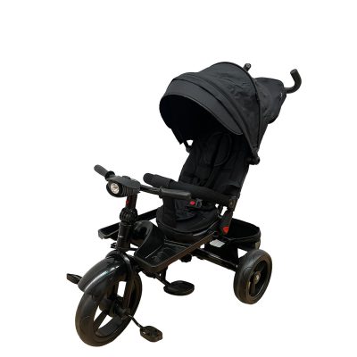 Tricicleta cu pozitie de somn, muzica si lumini, 8-36 luni, negru, UNV-SL02-NEGRU