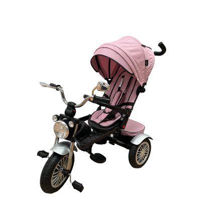 Tricicleta cu scaun rotativ si pozitie de somn, 9 luni-3 ani, roz, UNV-SL03-ROZ