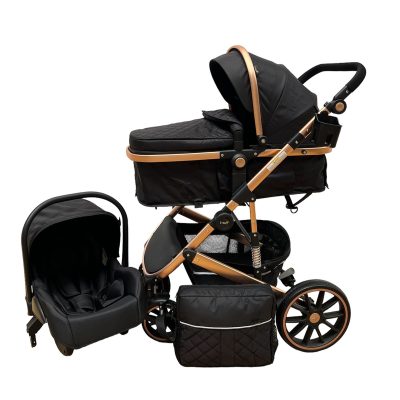 Carucior 3 in 1 transformabil, 0-36 luni, negru, UNV-T4C-NEGRU