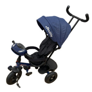 Tricicleta cu pozitie de somn, muzica si lumini, 9 luni-3 ani, albastru, UNV-T500TR-ALBASTRU