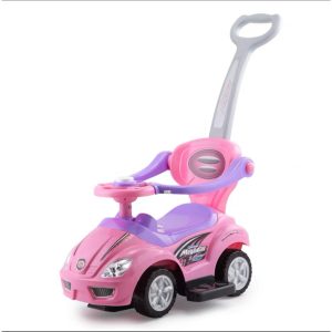 Masinuta Mega Car cu maner parental, muzica si claxon, roz, UNV-MA-ROZ