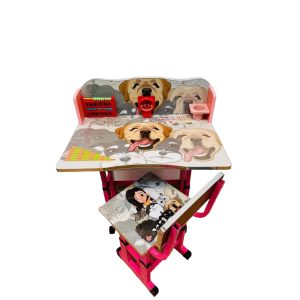 Birou pentru copii, mic, cadru aliaj metalic, reglabil, 2 ani+, UNV-M36