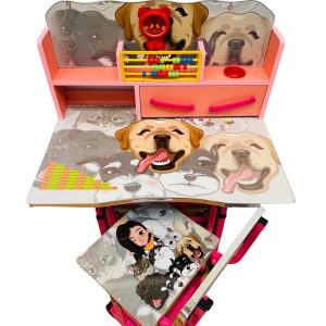 Birou pentru copii, mare, cadru metalic, reglabil, 2-10 ani, UNV-F10