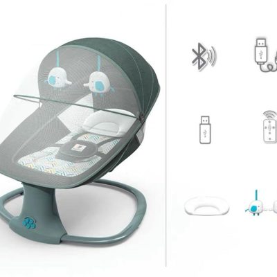 Balansoar leagan electric reglabil pentru bebelusi, 0 luni+, UNV-8105-BLS