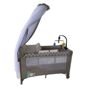 Patut cu baldachin si carusel muzical, crem, UNV-P10-CREM