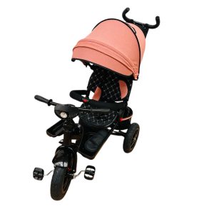 Tricicleta cu pozitie de somn, muzica si lumini, somon, UNV-5099-1TR-SOMON