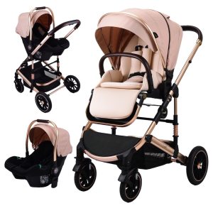 Carucior 3 in 1 L-SUN , 0-36 luni, crem, UNV-F6-CREM