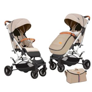 Carucior sport ,6-36 de luni, cu geanta si husa plusata ,crem , UNV-S2-CREM