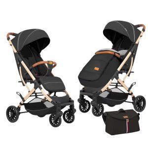 Carucior sport ,6-36 de luni, cu geanta si husa plusata ,negru , UNV-S2-NEGRU