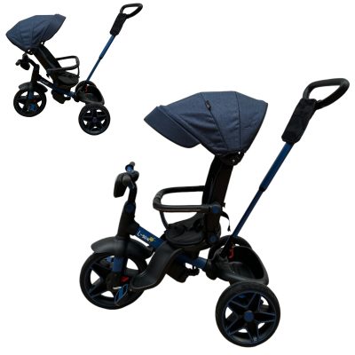 Tricicleta cu pozitie de somn, muzica si lumini , 8 luni – 4 ani, albastru , UNV-SL05-ALBASTRU