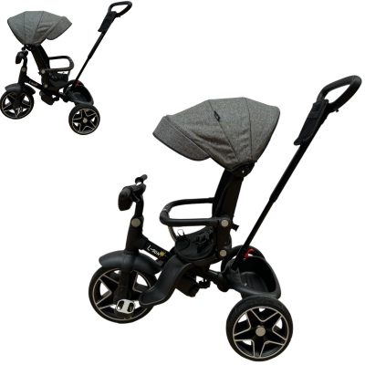 Tricicleta cu pozitie de somn, muzica si lumini , 8 luni – 4 ani, gri, UNV-SL05-GRI