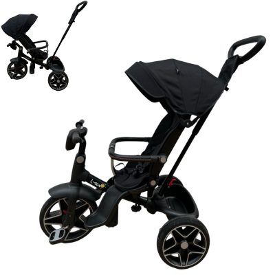 Tricicleta cu pozitie de somn, muzica si lumini , 8 luni – 4 ani, negru, UNV-SL05-NEGRU