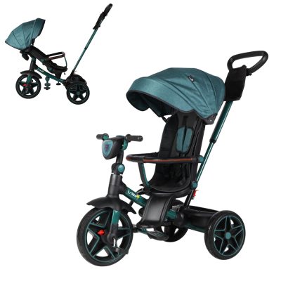 Tricicleta cu pozitie de somn, muzica si lumini , 8 luni – 4 ani, verde , UNV-SL05-VERDE