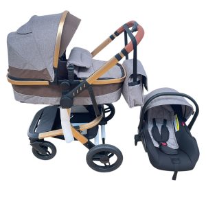 Carucior 3in1 cu landou transformabil in parte sport, 0-36 luni, crem, UNV-517C-CREM