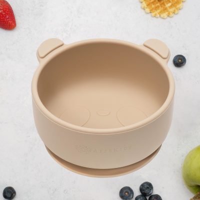 Bol din silicon cu ventuza, AppeKids, The Little Bear – Bubble Beige