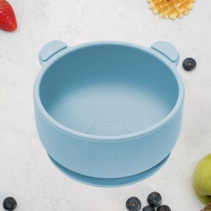 Bol din silicon cu ventuza, AppeKids, The Little Bear – Aqua Blue
