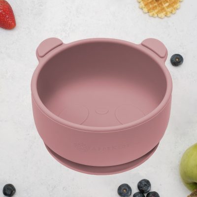 Bol din silicon cu ventuza, AppeKids, The Little Bear – Old Rose