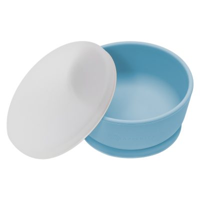 Bol din silicon cu ventuza si capac, AppeKids – Aqua Blue