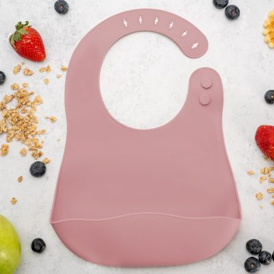 Baveta din silicon, AppeKids – Old Rose