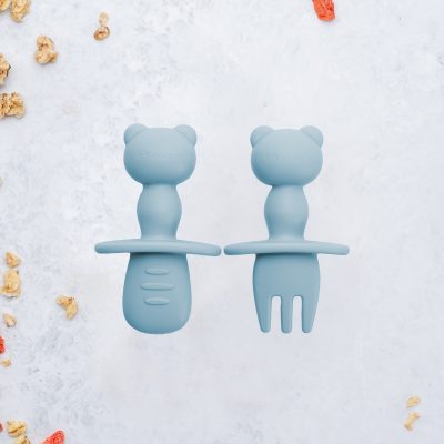 Set Tacamuri din silicon, AppeKids, The Little Bear – Aqua Blue
