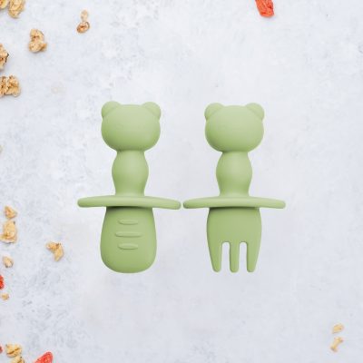 Set Tacamuri din silicon, AppeKids, The Little Bear – Bubble Beige