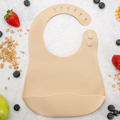 Baveta din silicon, AppeKids – Bubble Beige