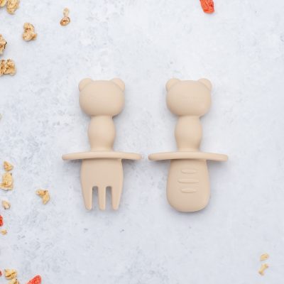 Set Tacamuri din silicon, AppeKids, The Little Bear,  Bubble Beige