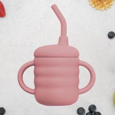 Cana din silicon cu pai, AppeKids – Old Rose
