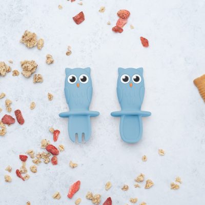 Set Tacamuri din silicon, AppeKids, OWL – Aqua Blue