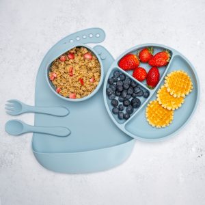 Set Diversificare, AppeKids, 100% Silicon, Classic – Aqua Blue