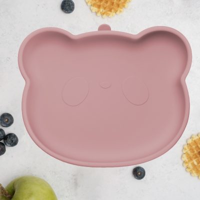 Farfurie din silicon cu ventuza, AppeKids, The Little Bear – Old Rose