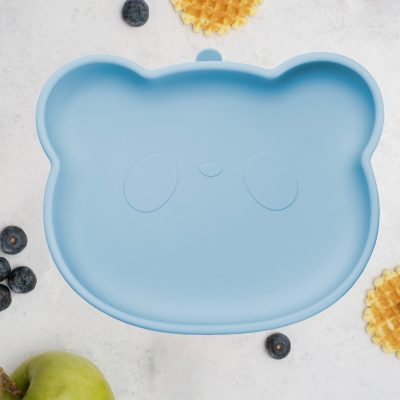 Farfurie din silicon cu ventuza, AppeKids, The Little Bear – Aqua Blue