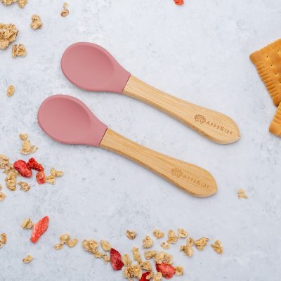 Set Lingurite din bambus, AppeKids – Old Rose
