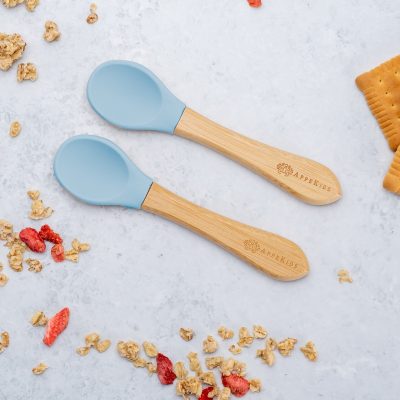 Set Lingurite din bambus, AppeKids – Aqua Blue